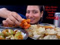Eating Spicy Black Bean Noodles Momo Dahi Golgappe Momo Eating Mukbang Indian Street Food