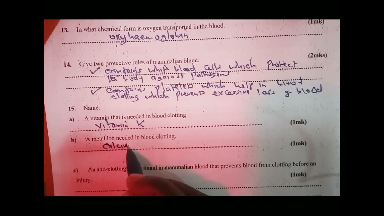 K.c.s.e 2023 biology form 2.