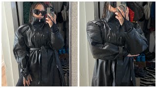 KHY by Kylie Jenner | Faux Leather Trench Coat
