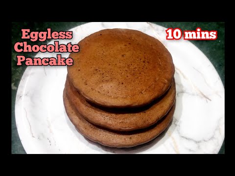 Chocolate Pancake Recipe | Eggless chocolate pancakes