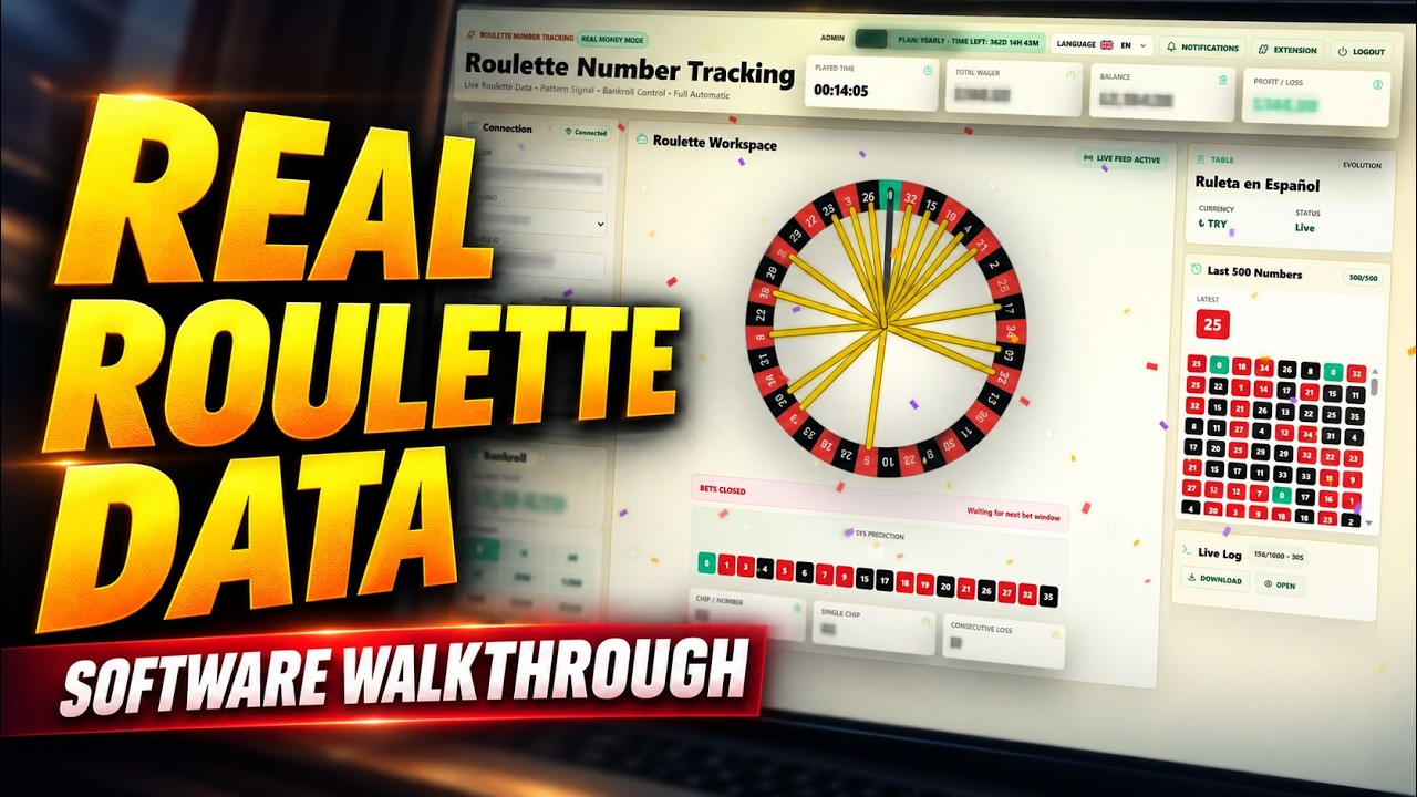 Roulette Number Tracking v2 – Live Roulette Analysis & Auto-Bet Software 1 Roulette Number Tracking v2 Live Analysis Demo