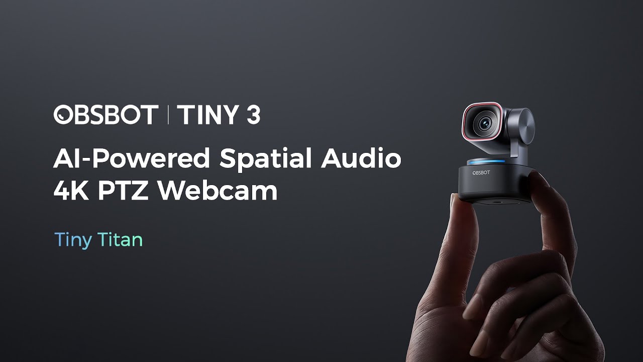 OBSBOT Tiny 3 | AI-Powered Spatial Audio 4K PTZ Webcam