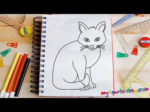 How to draw a Cat - Easy step-by-step drawing lessons for kids