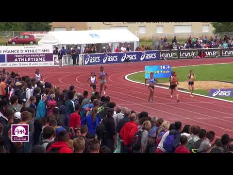 Châteauroux 2016 : Finale 200 m Juniors F (Cynthia Leduc en 23''68)