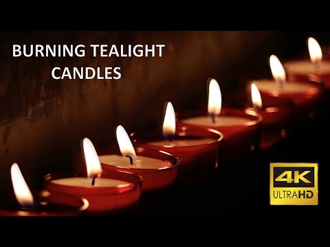4K 10 Hours soft burning tealight candle flames