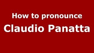 How to pronounce Claudio Panatta