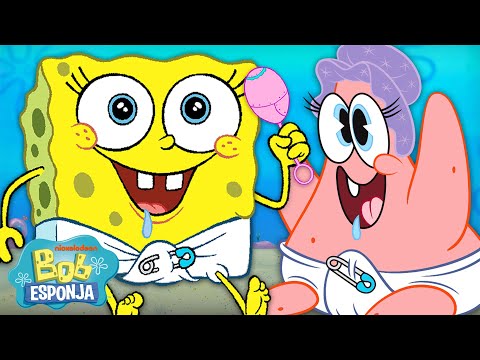 Bob Esponja | ¡Cada bebé en la historia del programa! 🍼 | Bob Esponja en Español