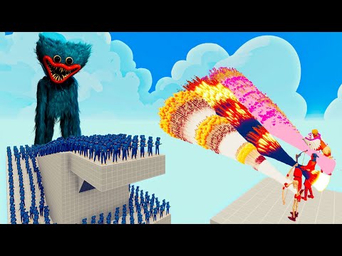 100x HUGGY WUGGY + 1x GIANT vs 3x EVERY GOD   Totally Accurate Battle Simulator TABS