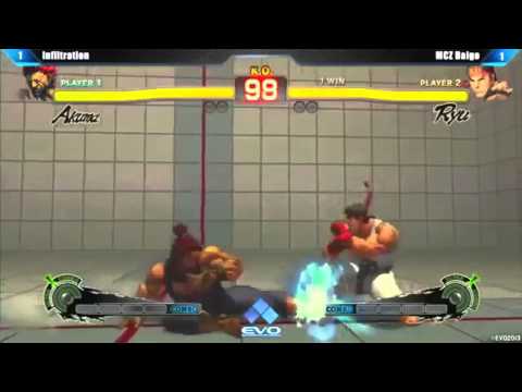 SSF4 AE EVO 2013 LOSER´S BRACKET Infiltration (AKUMA) vs MCZ Daigo umehara (RYU)