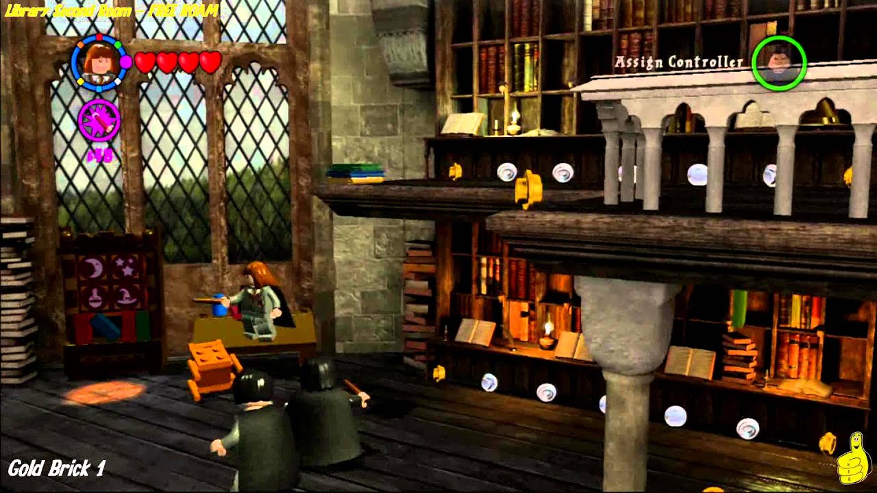 Lego Harry Potter Years 1-4: Library and Library Second Room FREE ROAM (All collectibles) - HTG