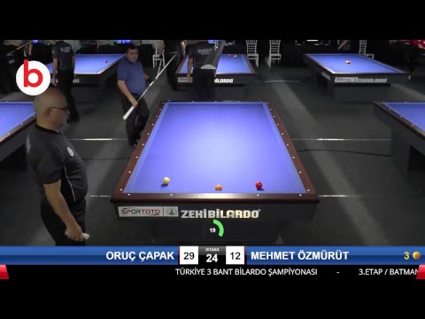 ORUÇ ÇAPAK & MEHMET ÖZMÜRÜT Bilardo Maçı - 2018 ERKEKLER 3.ETAP-2.TUR