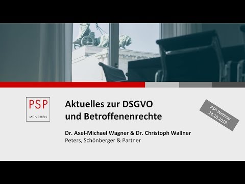 PSP-Webinar zum Thema "DSGVO und Betroffenenrechte" vom 24.10.2019