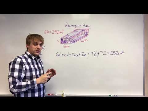 Part of a video titled Finding the missing length on a rectangular prism when ... - YouTube