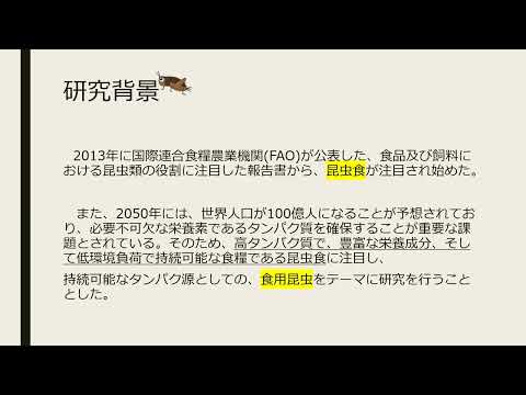 「持続可能なタンパク源であるコオロギパウダーを活用した商品開発とその後のマーケティングについて」発表動画