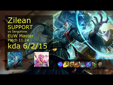 Zilean Support & Jinx vs Seraphine & Karthus - EUW Master 6/2/15 Patch 11.24 Gameplay
