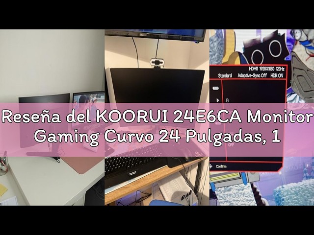 Vídeo relacionado con KOORUI 24E6CA Monitor Gaming Curvo 24 Pulgadas, 180HZ, 1ms, 1500R, HDR, VA 3000:1, FHD 1920x1080, 2xHDMI 2.0, DP 1.2, Adaptive Sync, Eye Care, VESA 100x100mm, Inclinación Ajustable
