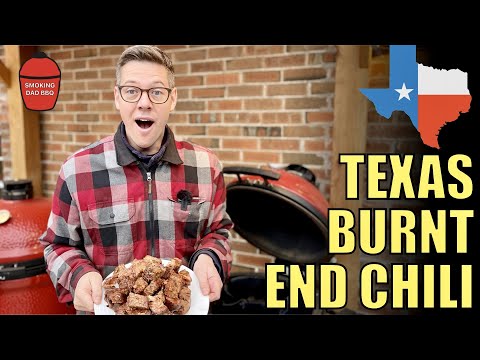 Texas brisket BURNT END chili smoked on the Kamado Joe...