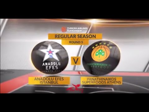 EuroLeague Highlights RS Round 5: Anadolu Efes Istanbul 91-83 Panathinaikos Superfoods Athens