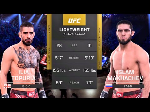 Ilia Topuria vs Islam Makhachev FULL FIGHT | UFC 5 AI Simulation (CPU vs CPU)