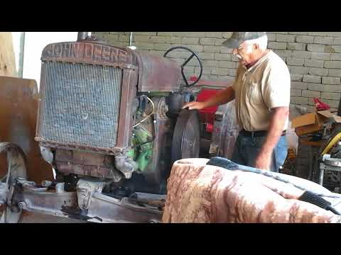 First start 1931 JD D in 68 years-after engine rebuild