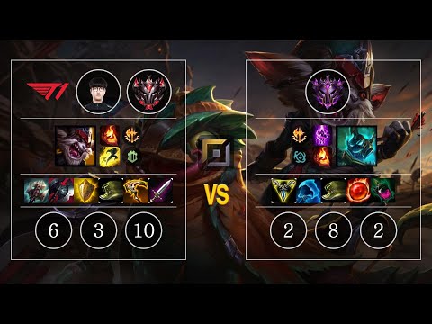 T1 Roach Kled vs Hecarim Top - KR GrandMaster Patch 10.10