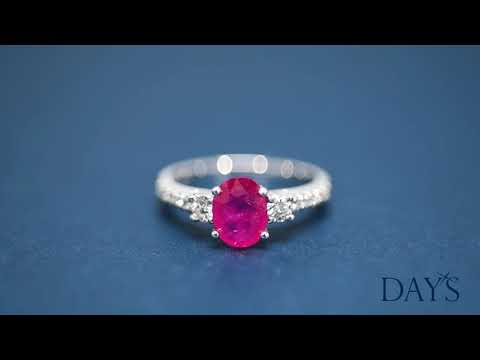 Ruby Ring In 14kt White Gold With Diamonds (3/8ct Tw)