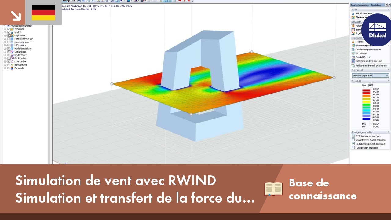 Simulation de vent avec RWIND Simulation et transfert de la force du vent vers RFEM ou RSTAB