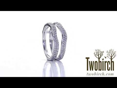 0.51ct. Round Double Row Pave Set Curved Ring Guard - TwoBirch TB-GUARD-0043-WG-H