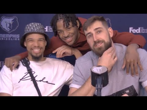 MEMvGSW: Ja Morant Photobombs Dillon Brooks, Jonas Valanciunas Postgame Interview | March 20, 2021