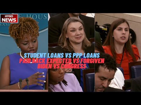 Q: Student loans vs PPP loans (paid back expected vs forgiven, Biden vs Congress) A: Republicans ...