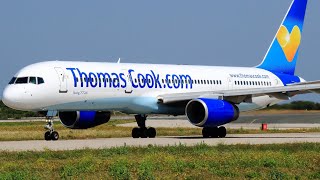 preview picture of video 'DONCASTER AIRPORT (UK) THOMAS COOK B757-200 SPECTACULAR TAKE OFF.'