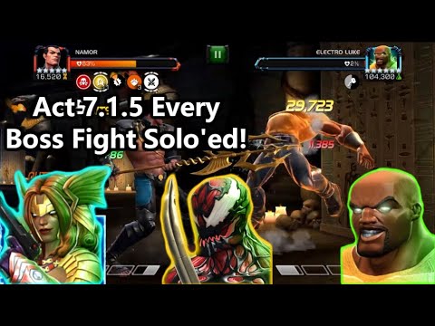 Act 7 Chapter 1 Quest 5 All Boss Fights Soloed With 5 Star Champions! | Marvel Contest Of Champions