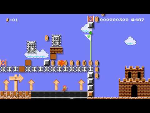 Super Mario Maker Showcase 6-1: Four Thwomps