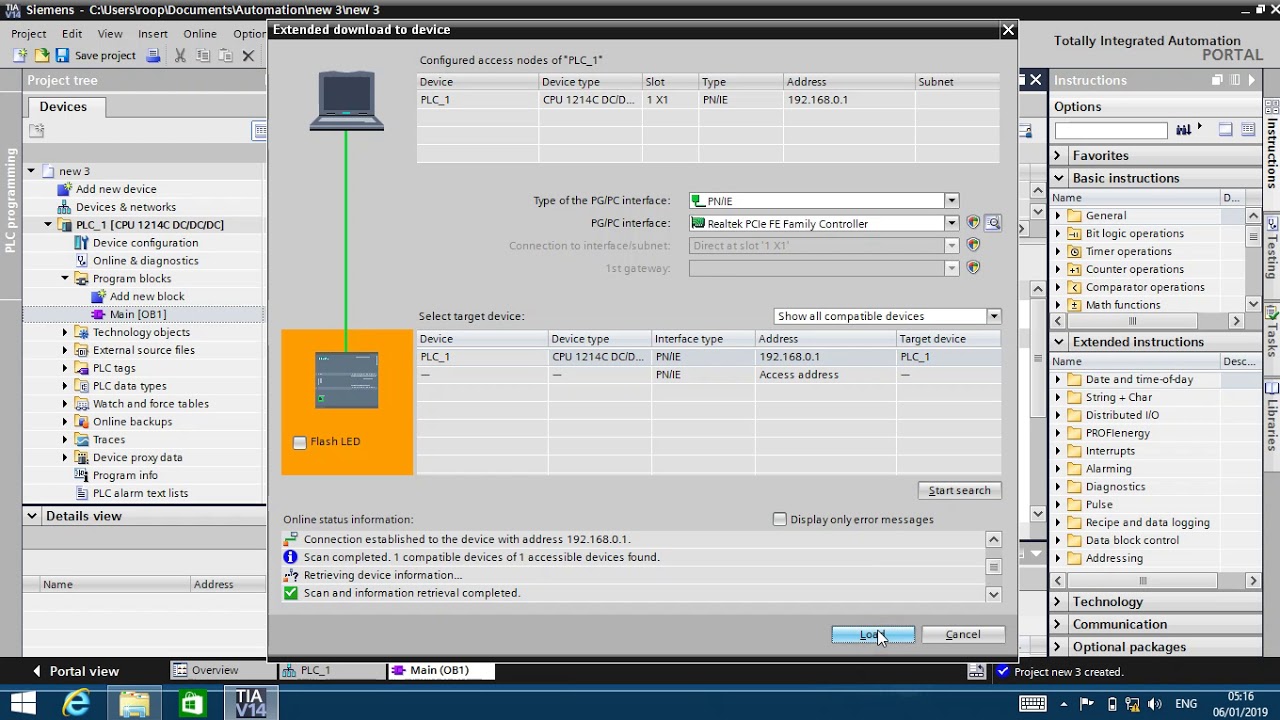 SIEMENS S7 1200  PLC Configaration  & OR gate PROGRAMMING using TIA portal