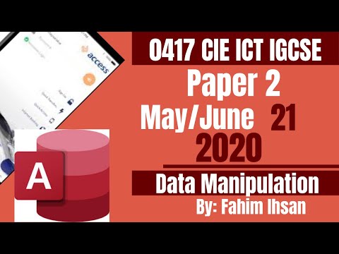 IGCSE ICT 0417/P21/2020 May - June (Database)