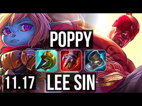 POPPY vs LEE SIN (JUNGLE) | 1.9M mastery, 8/2/12, 1000+ games | KR Master | v11.17