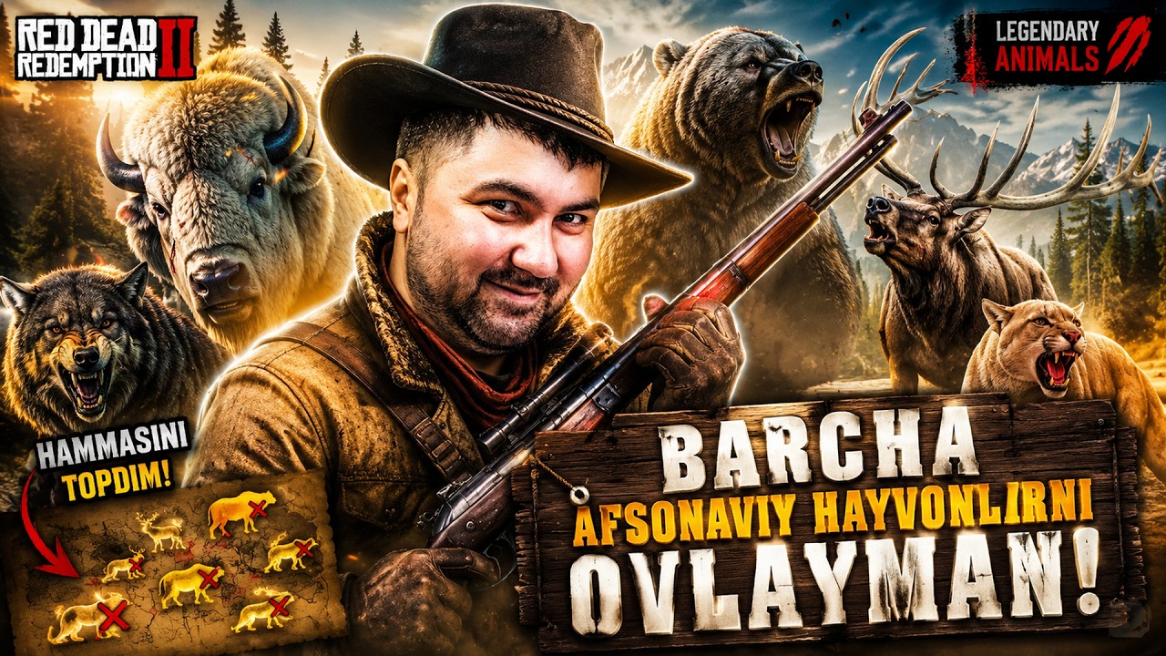 🏹BARCHA AFSONAVIY HAYVONLARNI OVLAYMAN! – RDR 2