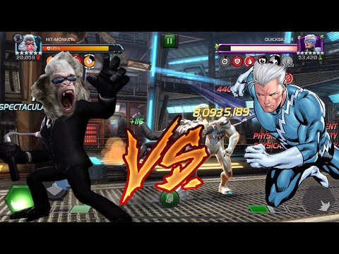 Hitmonkey Easily Shreds Side Quest QuickSilver Boss! - marvel contest of champions
