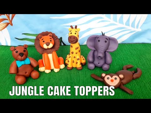 Jungle Theme Fondant Cake Toppers | How to make Fondant Figurines | Samia's Kitchen