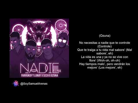 Nadie Remix -   Farruko FT Lunay X Ozuna X Sech X Sharo Towers - Letra Oficial