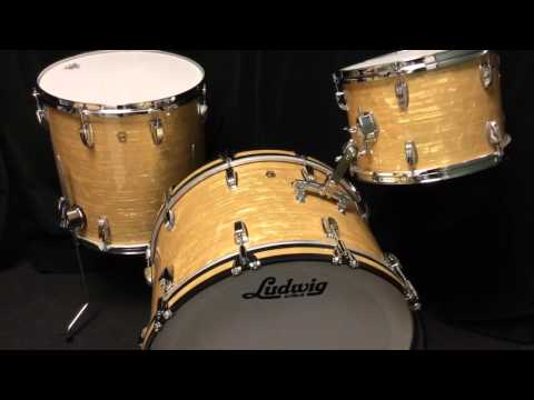 Steve Maxwell Ludwig Legacy Mahogany 13/16/22 drum set with our new repro rail tom holder