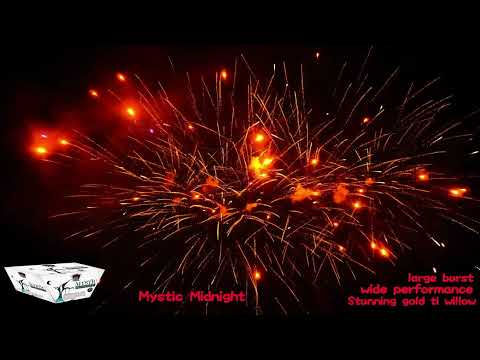 GD65044 Mystic Midnight 500G  cake from Iron Claw Fireworks gold silk willow  with colors