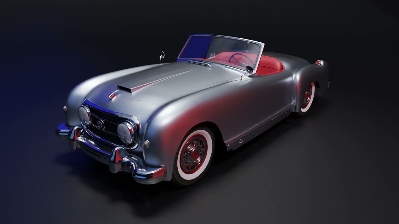 नैश हीली विंटेज कार 3डी 1952-1953 मॉडल 3D मॉडल