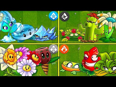 Random 4 Team Plants + Trap Battles - Which Team Will Win? - PvZ2 Team Plants vs Team Plants