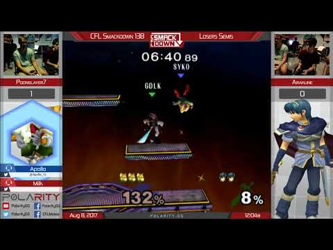 CFL Smackdown 138 Melee - Poonslayer7 (Fox) vs Arakune (Marth) - Losers Semis (some of it)