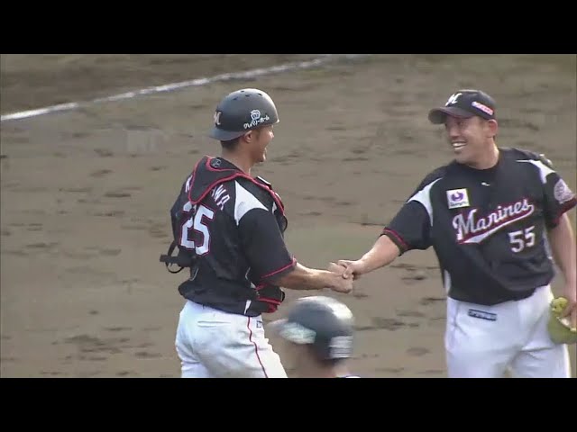 【ファーム】今季限りで引退のマリーンズ・大隣が見逃し三振を奪い試合を締める‼ 2018/9/28 L-M(ファーム)