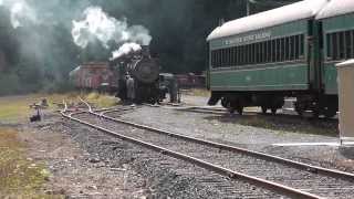 preview picture of video 'Mt. Rainier Scenic Railroad. 2-8-2 Baldwin 70-ton Steam Locomotive, railfanning at Mineral, WA'