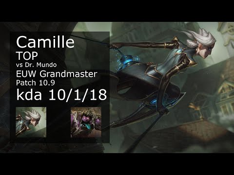 Camille Top vs Dr. Mundo - EUW Grandmaster 10/1/18 Patch 10.9 Gameplay