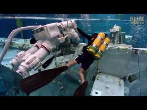 Astronauts training underwater