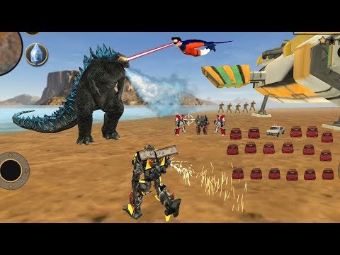 Vegas Crime Simulator - (Transformer Fight Water Godzilla) SuperHero Attack Water Monster - Gameplay
